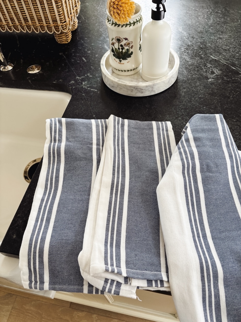 blue white striped towels terry cloth reversible the inspired room