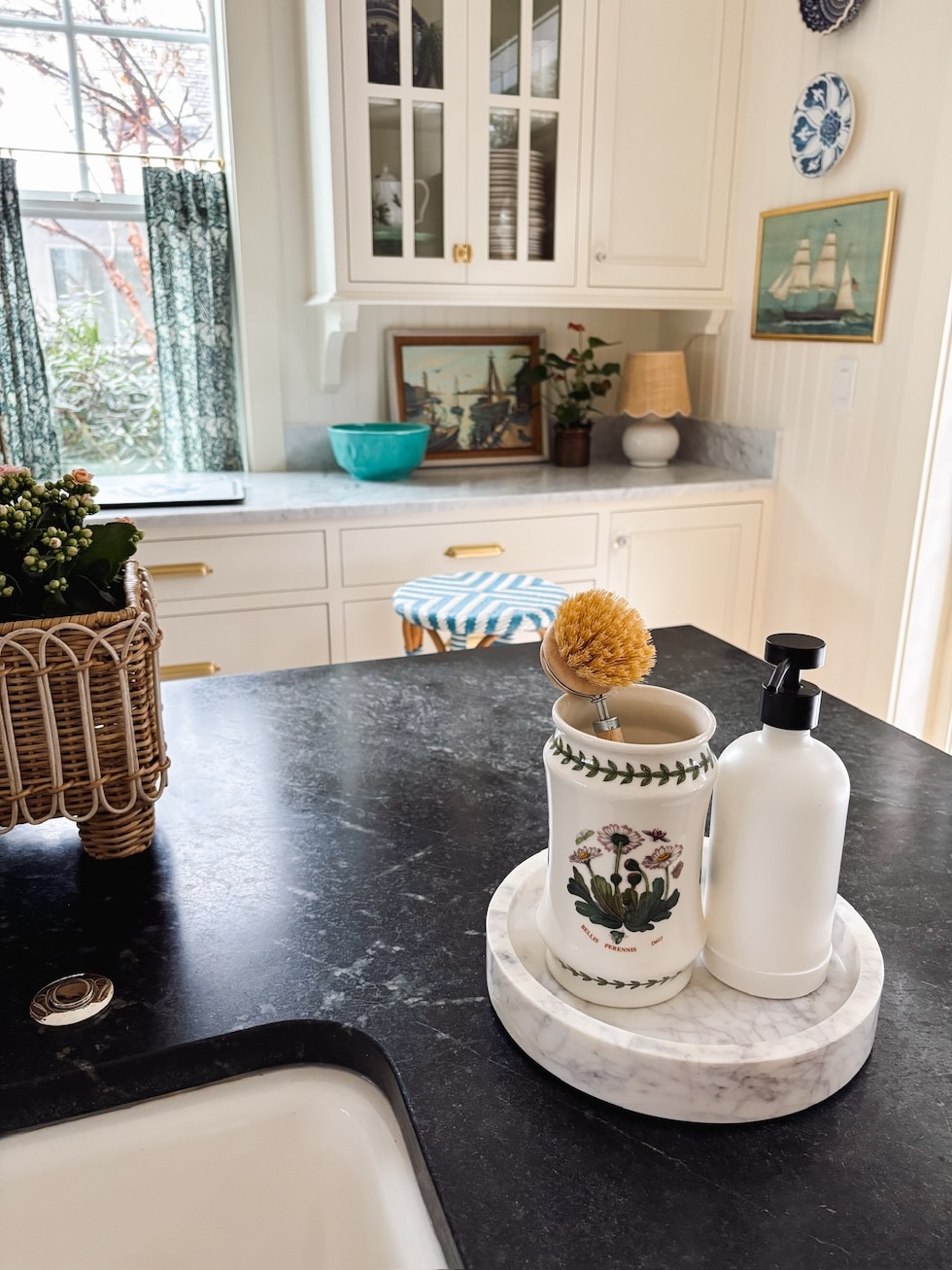 marble round tray portmeirion floral botanical crock dish brush the inspired room