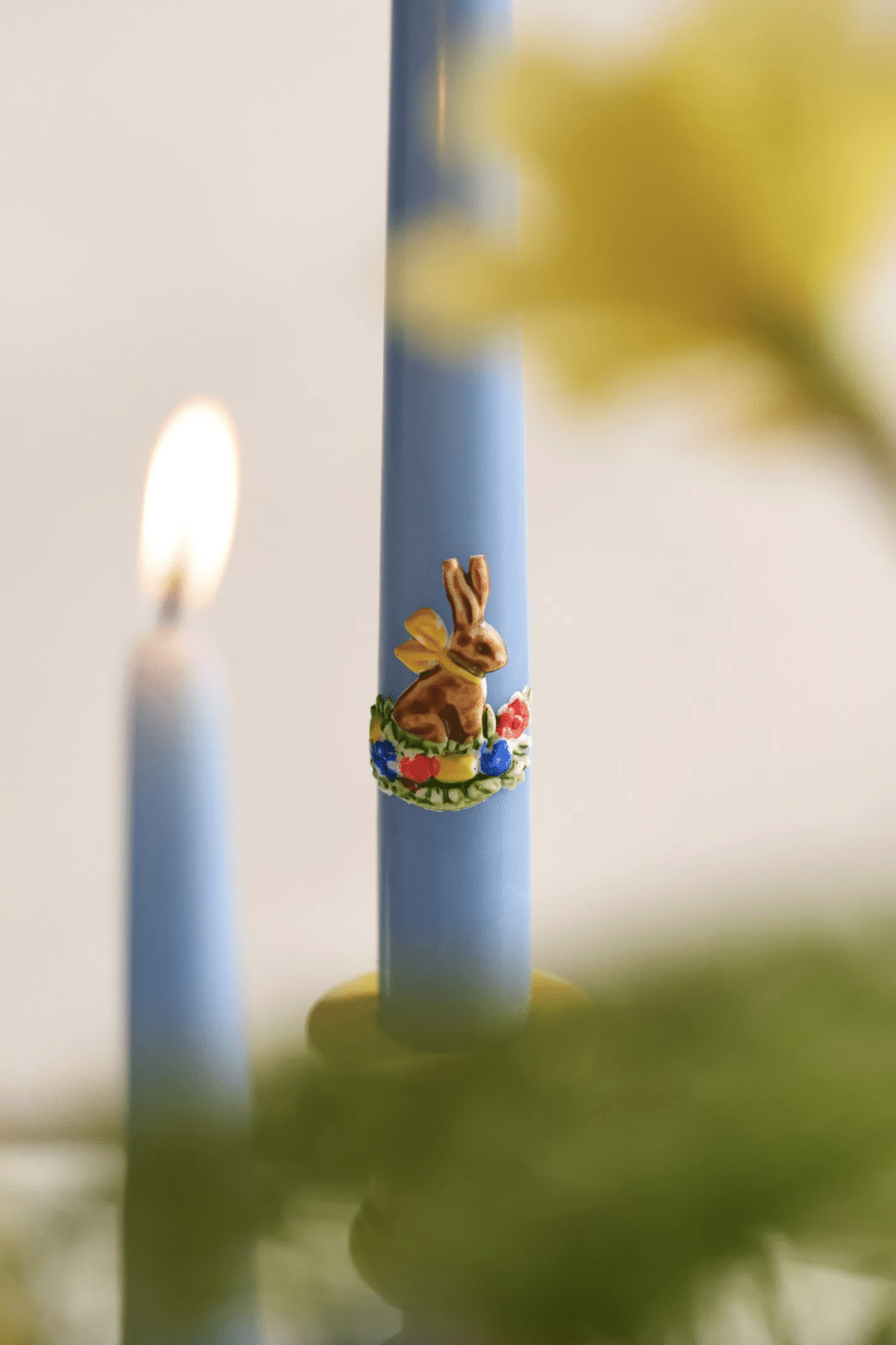 blue bunny taper candle terrain spring decor