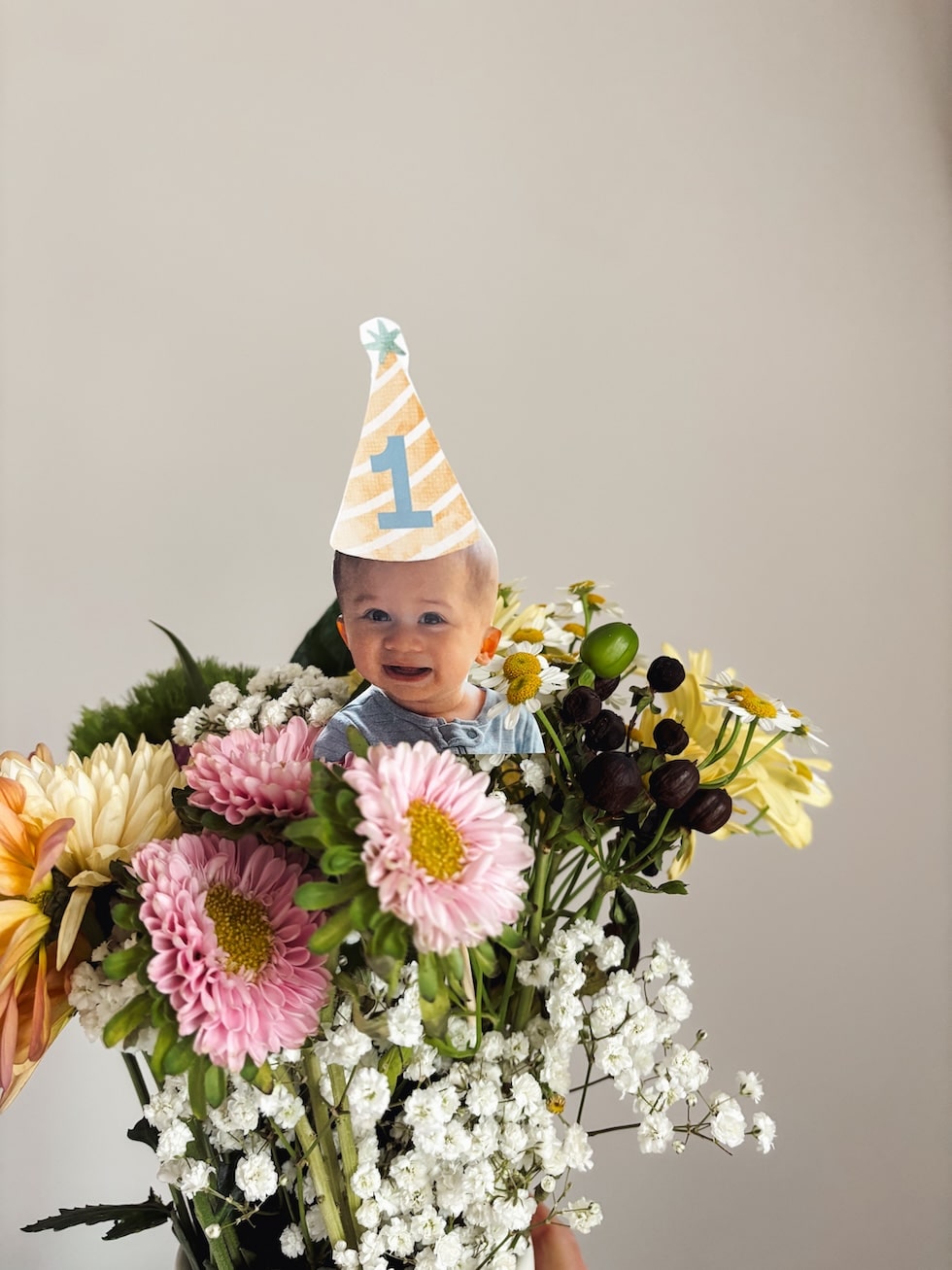 first birthday party baby face party hat decoration the inspired room