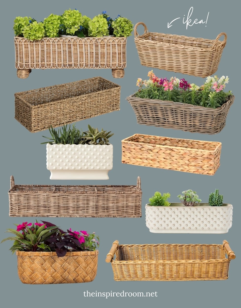 long planter boxes baskets stoneware ceramic hobnail windowsill planters the inspired room