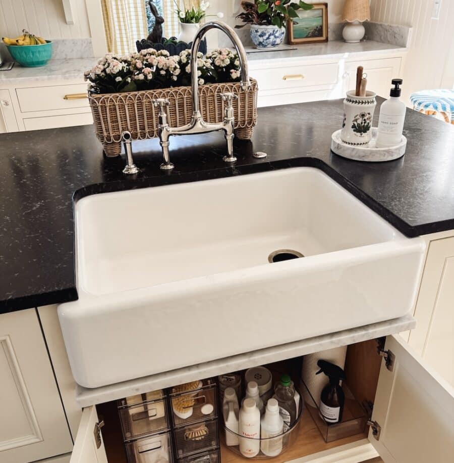 How to Organize Under the Sink in the Kitchen (6 tips to create a place for everything!)