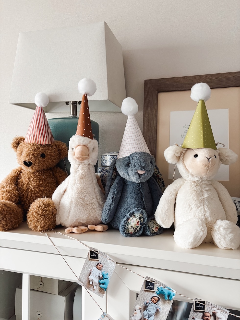 stuffed animal party hats first birthday party ideas the inspired room