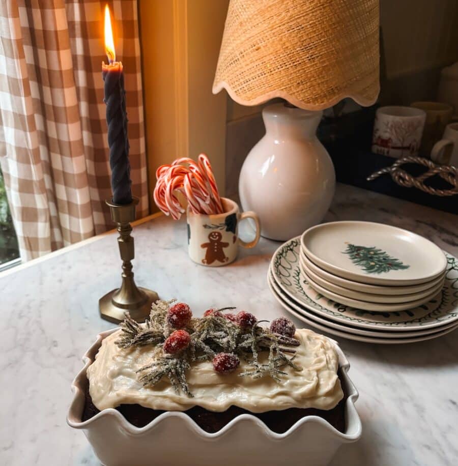 Gingerbread Loaf Recipe (Inspired by Starbucks) with Sugared Cranberries & Rosemary Garnish!