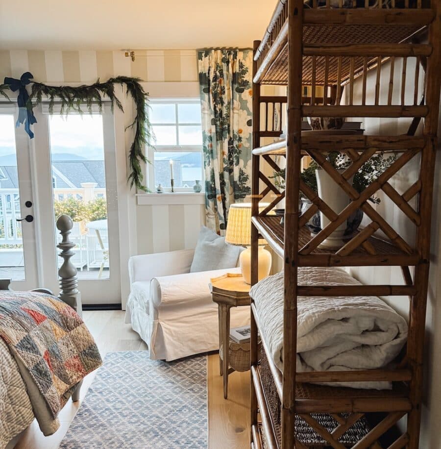 A Sneak Peek at our Striped Bedroom (decorated for Christmas!)