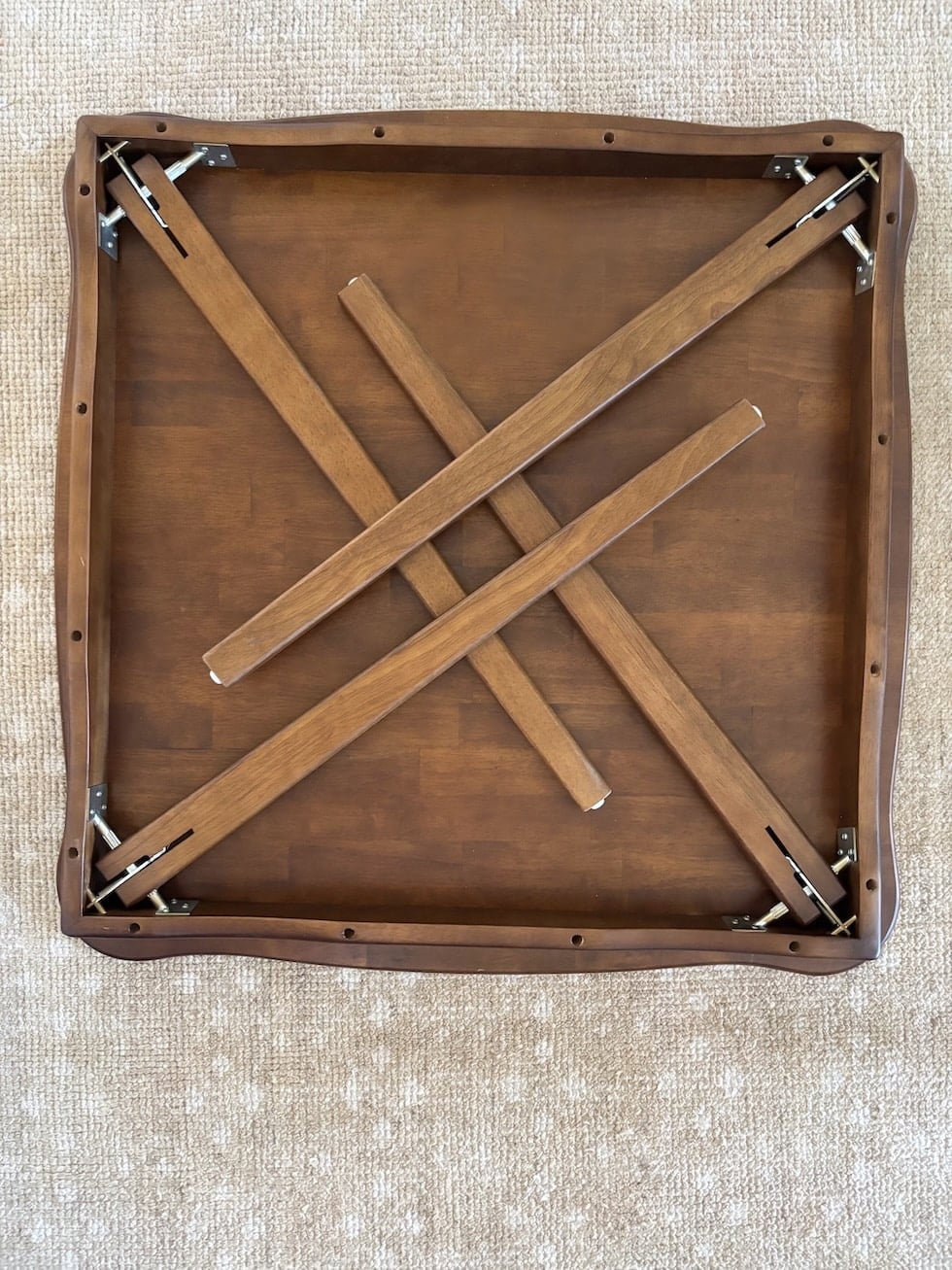 table folded up